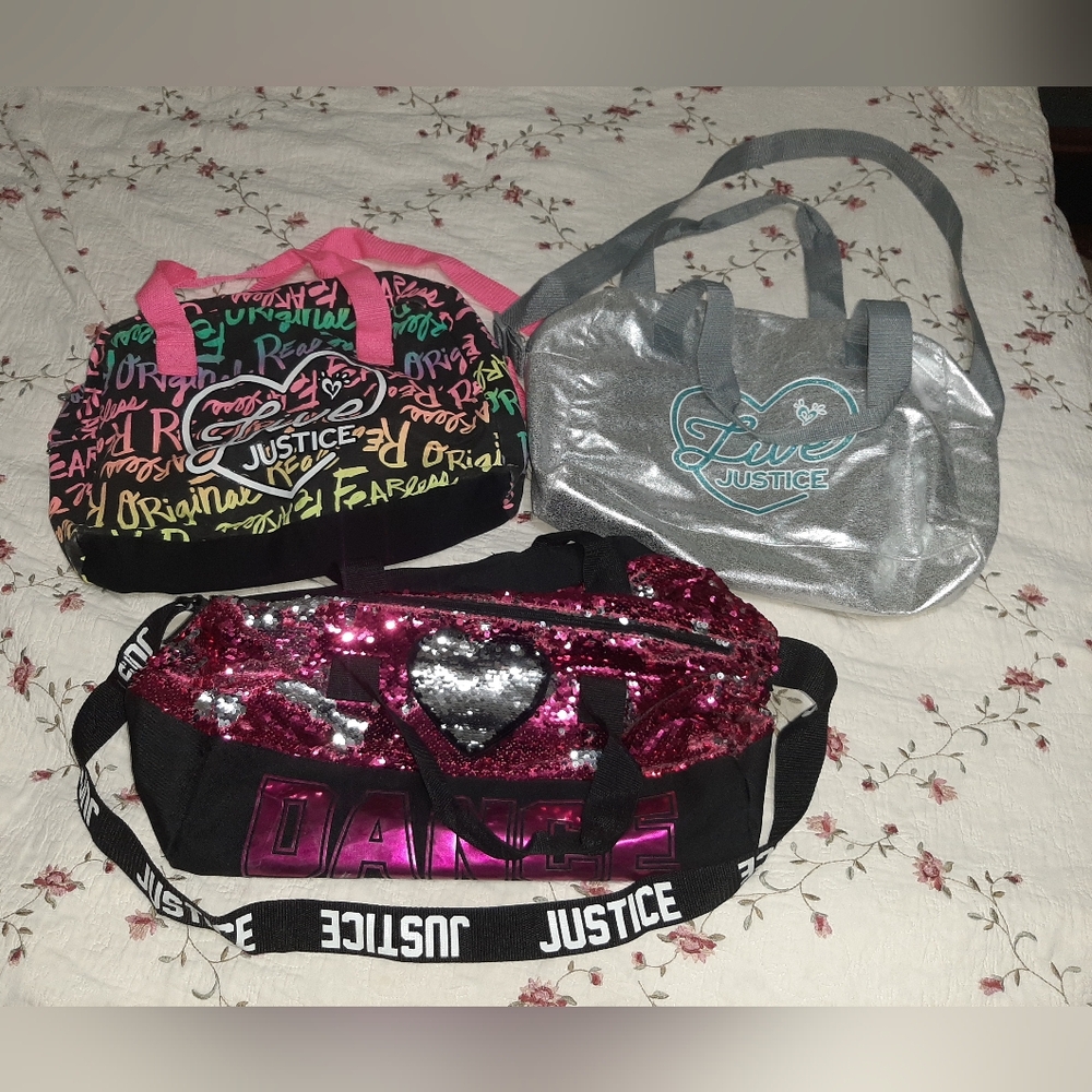 Set Of 3 Justice Duffle Bags